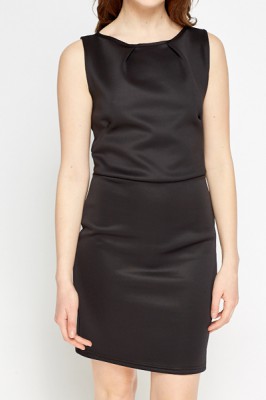 Bodycon Basic Dress S / Seide / Schwarz